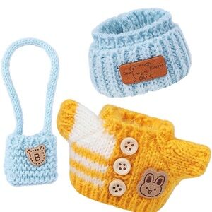 NWT vintage style 3 piece 17cm sweater set for 6-7” dolls fits labubu lafufu